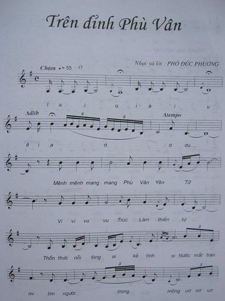 Sheet nhạc Trên Đỉnh Phù Vân